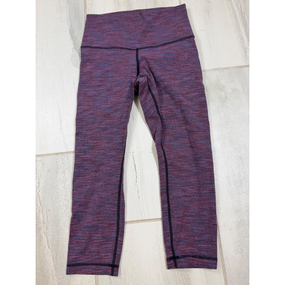 Lululemon Wunder Under Crop High Rise Purple Space Dye Luon Leggings Size 4
